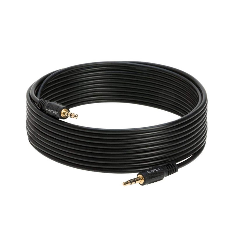 WireZee 3.5mm Audio 12FT Cable Male to Male - AUX Cord for Car, Phone, Headphones, Speakers, Home Stereo - 3.5mm Jack to Jack Auxiliary Cable - Durable & Tangle-Free - Image 1